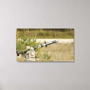soldiers firing an FGM-148 Javelin Canvas Print