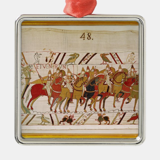 Soldiers leaving Hastings to do battle with Metal Ornament (Front)