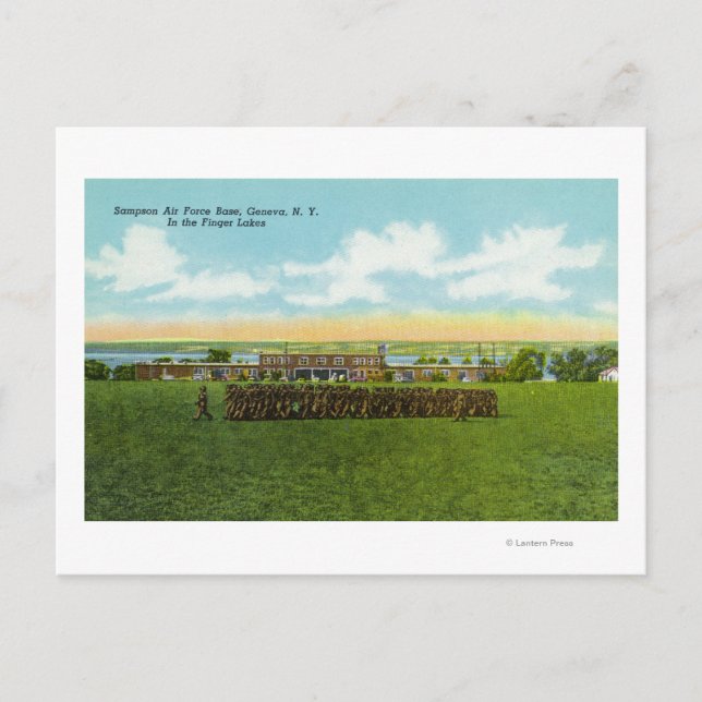 Soldiers Marching in Formation Postcard (Front)