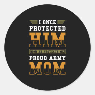 Soldiers Mom Proud Army Mom Classic Round Sticker