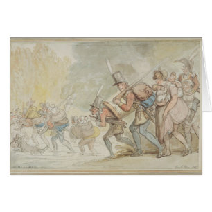 Soldiers on a March, 1805 (pen & ink and watercolo