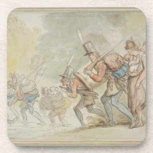 Soldiers on a March, 1805 (pen & ink and watercolo Coaster