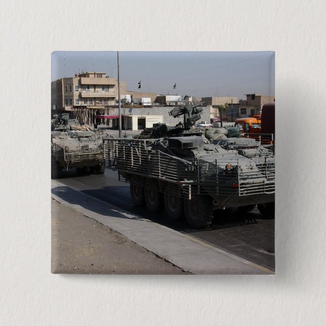 soldiers patrolling 2 inch square button (Front)