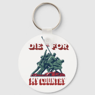 Soldiers Raising US Flag T-Shirt Keychain