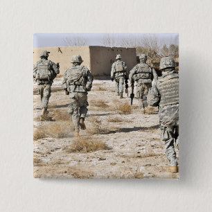 soldiers respond to a small arms attack 2 inch square button
