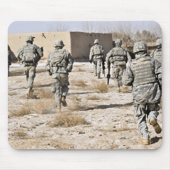 soldiers respond to a small arms attack mouse pad (Front)