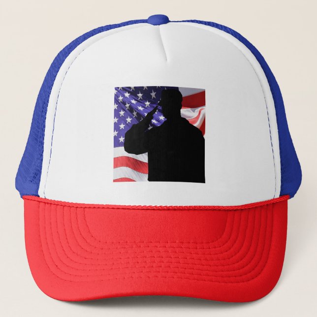 Soldier's Shadow Salute Trucker Hat (Front)