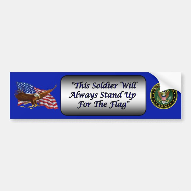 Soldiers Stand For The Flag ~ Kneel For God ~ * ~ Bumper Sticker (Front)