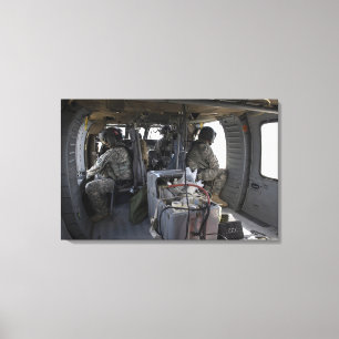 soldiers watch for hazards canvas print