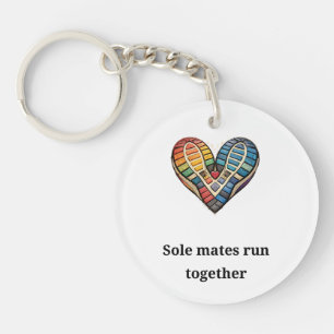 Sole mates run together keychain