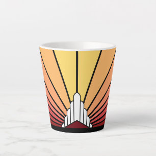 Soleil Art déco à l'aube Latte Mug