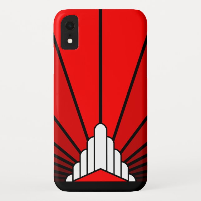 Soleil Art déco en iPhone rouge / coque ipad (Dos)