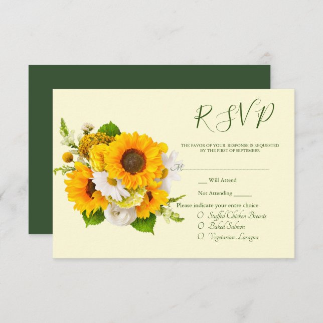 Soleil Bouquet RSVP Card (Front/Back)