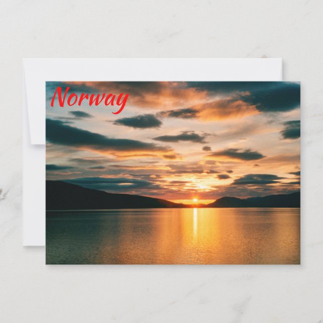 Soleil de minuit, carte nord de la Norvège (Devant)