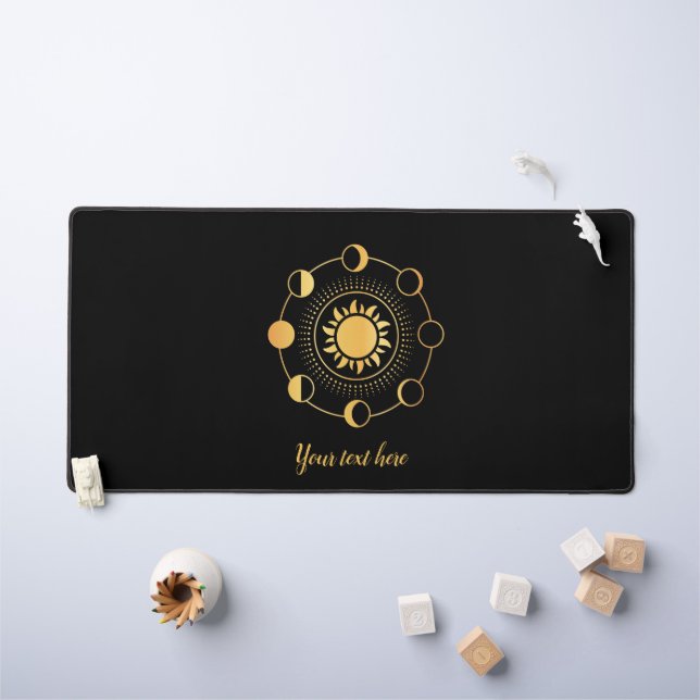 Soleil doré et phases lunaires personnalisables (Tableau pour enfants)