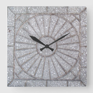 Soleil en béton sur horloge murale acrylique