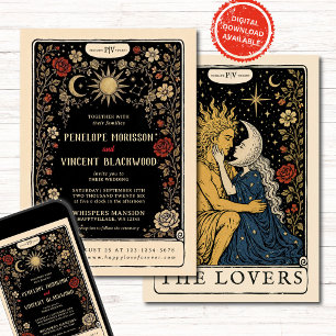 Soleil et Lune   Invitation de Mariage Tarot