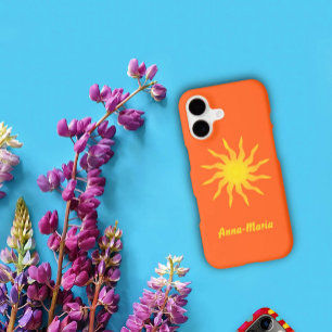 Soleil flamboyant funky jaune et orange