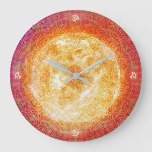 Soleil indien - Horloge murale