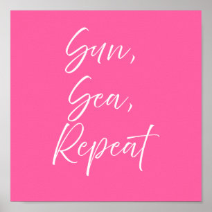 Soleil Mer Répéter Affiche Rose   Prépa Côtière