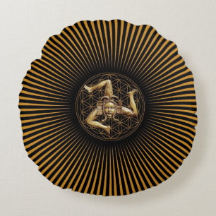 Soleil sicilien, illusion optique, Coussin rond