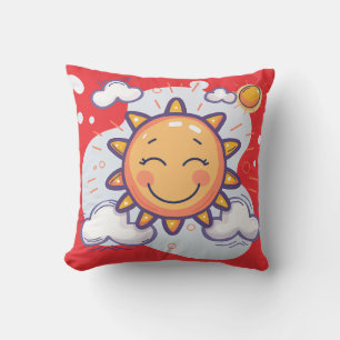 Soleil Sourires Jeter Oreiller - Éclairer N'Import
