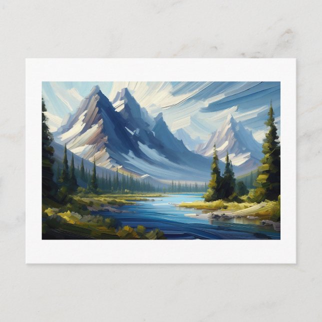 Soleil sur le paysage, carte postale (Devant)