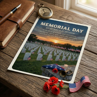 Solemn Memorial Day Remember and Honour the Fallen Holiday Postcard