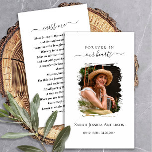 Solemn Memorial Prayer Card with Photo