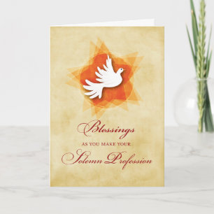 Solemn Profession Religious Blessings Holy Spirit  Card
