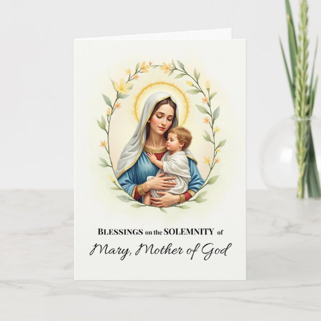 Solemnity of Mary Mother of God Feast Day Blessing Card (Front)