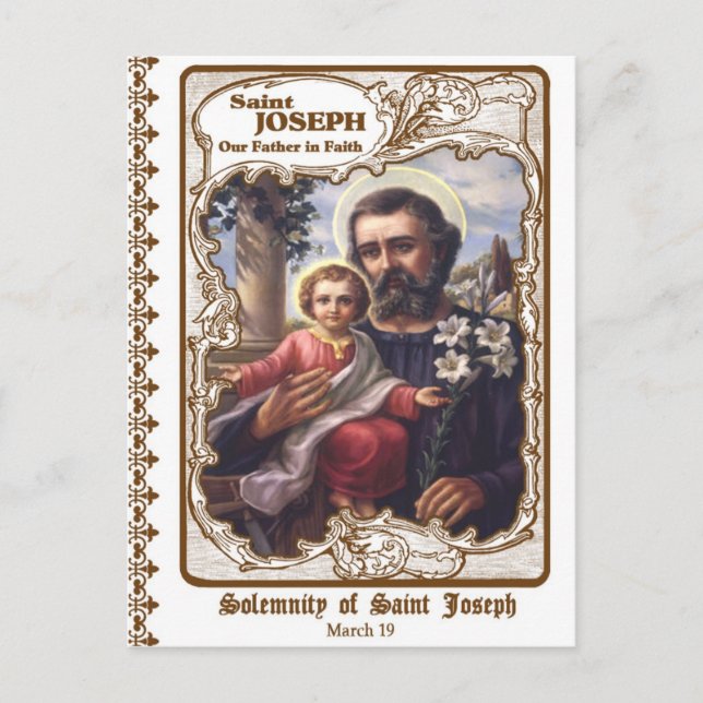 Solemnity of Saint Joseph Custom Postcard (Front)