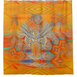 Solemnly Eagle Upswing Rising Sun Shower Curtain