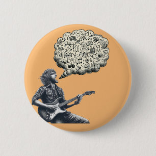 Solfeggio explosive guitar player 2 inch round button
