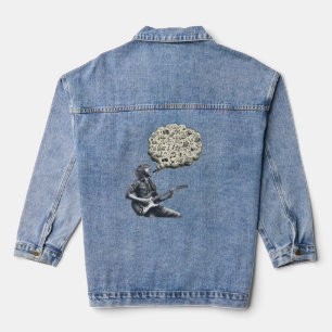 Solfeggio explosive guitar player denim jacket