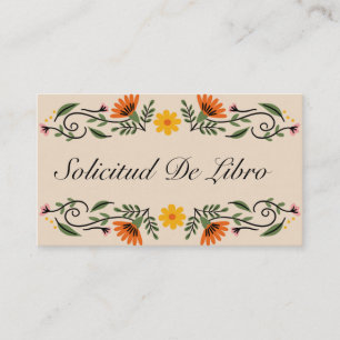 Solicitud De Libro Para Bebe, Floral Baby Shower Enclosure Card