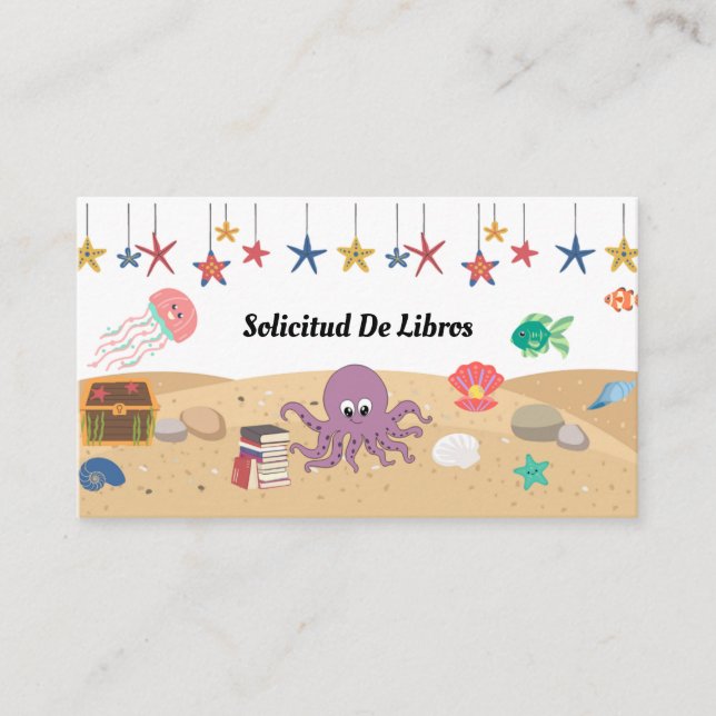 Solicitud De Libros Para Bebe, Bajo El Mar Enclosure Card (Front)