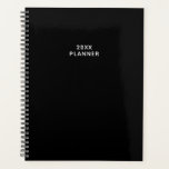 Solid All Black Custom 2024 2025 Planner<br><div class="desc">Solid all black custom planner. Personalize the front with the year,  your name,  or any text you want and keep organized.</div>