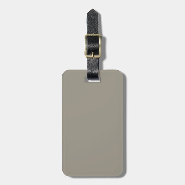 Solid Aluminum Silver Grey Luggage Tag (Front Vertical)