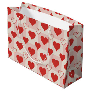 Solid and Outline Hearts Gift Bag