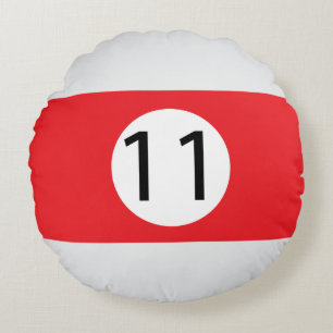 Solid and Stripe Billiard Balls #11 Collect all 15 Round Pillow
