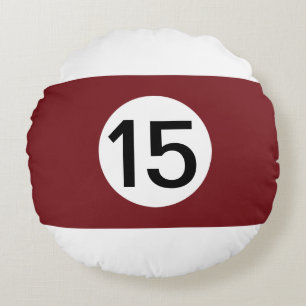 Solid and Stripe Billiard Balls #15 Collect all 15 Round Pillow