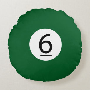 Solid and Stripe Billiard Balls #6 Collect all 15 Round Pillow