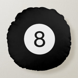 Solid and Stripe Billiard Balls #8 Collect all 15 Round Pillow