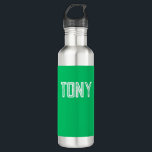Solid Apple Green Custom Name Monogram 710 Ml Water Bottle<br><div class="desc">- Solid,  bold,  minimalist design with customizable name,  font,  font size or font colour... . It's very fun and playful!</div>