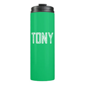 Solid Apple Green Custom Name Monogram Thermal Tumbler