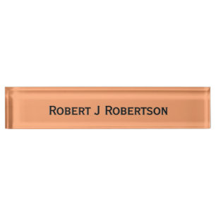 Solid Apricot Personalized Nameplate