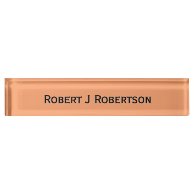Solid Apricot Personalized Nameplate (Front)