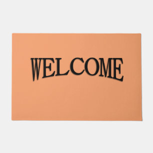 Solid Apricot Plain Welcome Mat