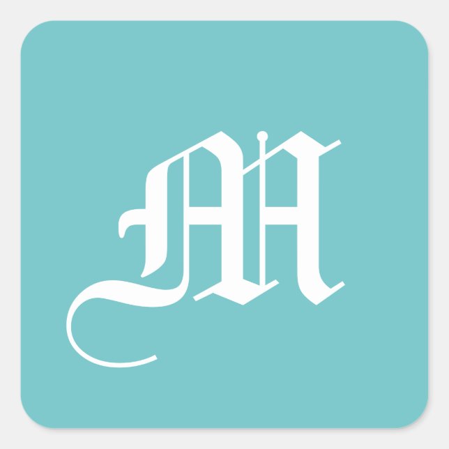 Solid Aqua Blue Pop of Colour Square Sticker (Front)